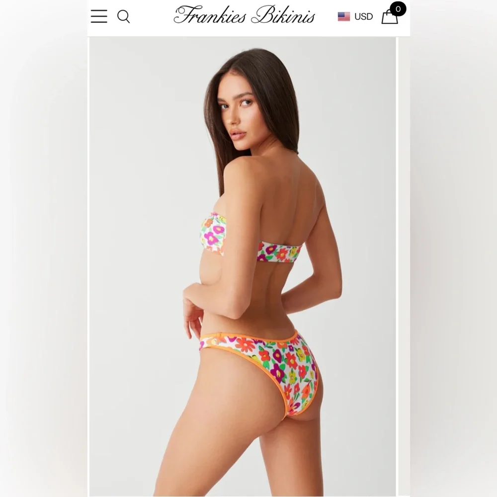 Frankie’s Bikinis Crescent Shine Bandeau Bikini Top